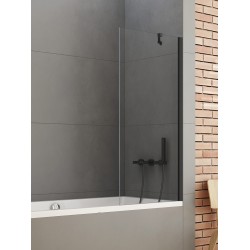 Vonios sienelė New Trendy Soleo II 100 cm juoda matinė + skaidrus stiklas