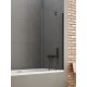 Vonios sienelė New Trendy Soleo II 80 cm juoda matinė + skaidrus stiklas