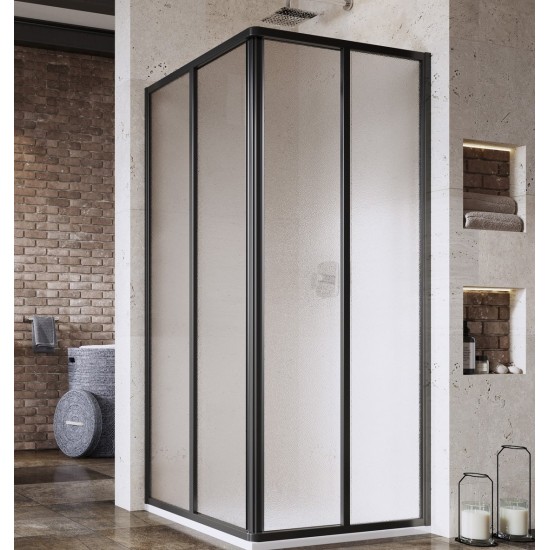 Dušo kabina Ravak Supernova SRV2 80 x 80 cm juoda, matinis stiklas