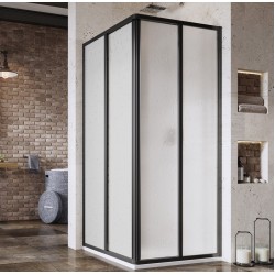 Dušo kabina Ravak Supernova SRV2 80 x 80 cm juoda, matinis plastikas