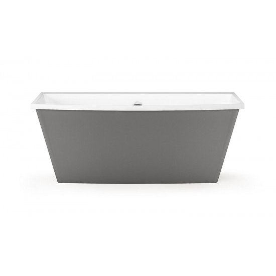 Akmens masės vonia Paa Step 170 x 89 cm balta / Glossy Grey