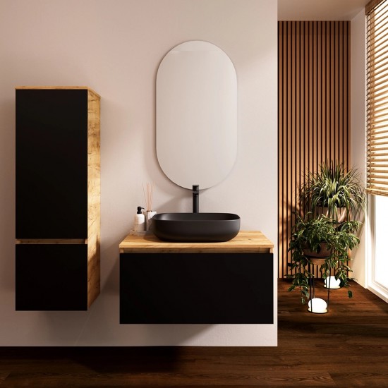 Ūkinė spintelė Riva SU40-GB 40 cm Gold Craft Oak / juoda
