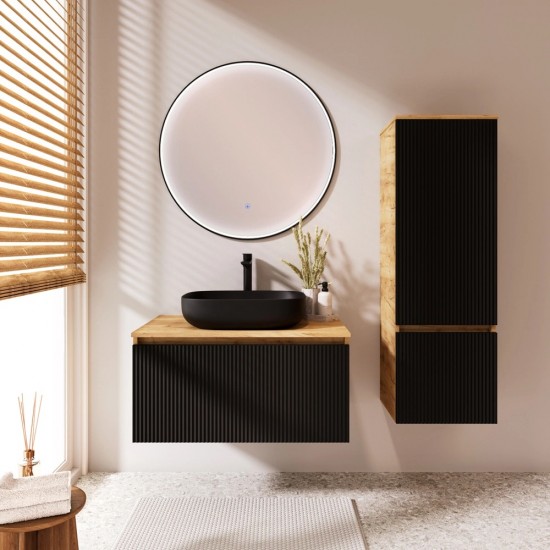 Ūkinė spintelė Riva SU40F-GB 40 cm Gold Craft Oak / juoda