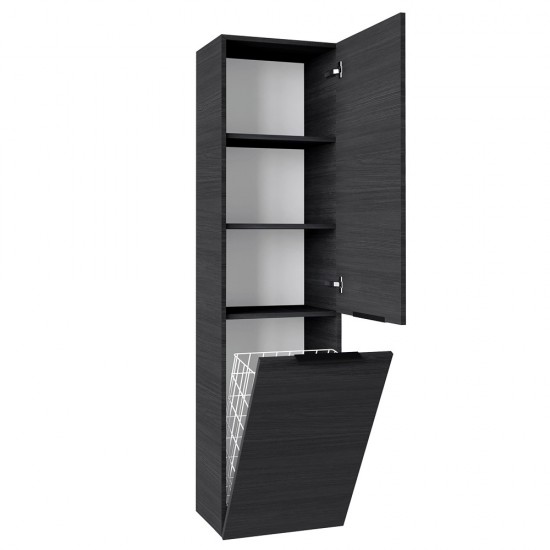 Ūkinė spintelė Riva SU42 42 cm Woodflow Ash, su skalbinių krepšiu 