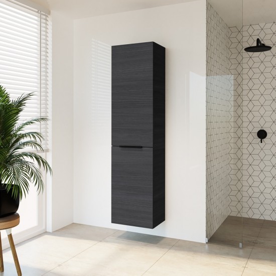 Ūkinė spintelė Riva SU42 42 cm Woodflow Ash, su skalbinių krepšiu 