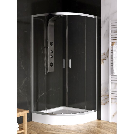 Dušo kabina New Trendy Suvia PV 80 x 80 cm blizgus chromas, skaidrus stiklas