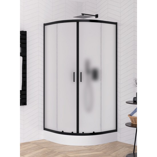 Dušo kabina New Trendy Suvia PV 90 x 90 cm juoda, matinis stiklas