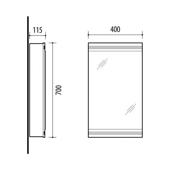 Veidrodinė spintelė Riva SV40  40 cm balta