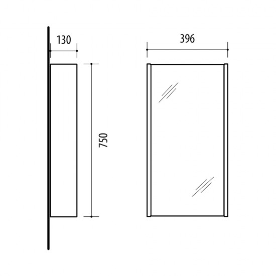 Veidrodinė spintelė Riva SV41-11 40 cm Woodflow Ash