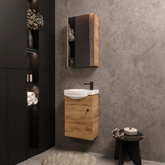 Veidrodinė spintelė Riva SV41-11 40 cm Gold Craft Oak