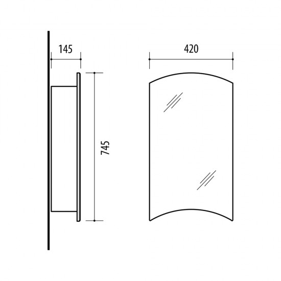 Veidrodinė spintelė Riva SV42  42 cm balta