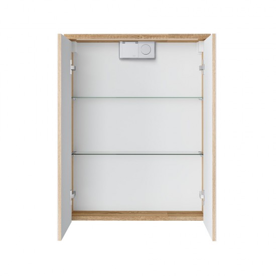 Veidrodinė spintelė Riva SV50-9K 48 cm Sonoma Oak, su apšvietimu