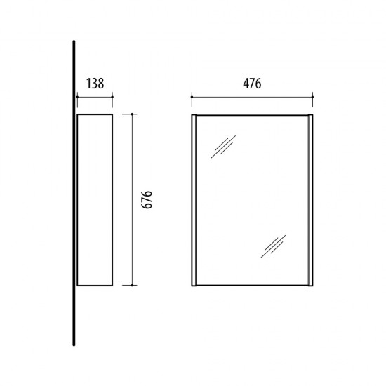 Veidrodinė spintelė Riva SV50A-5 48 cm Beige matinė