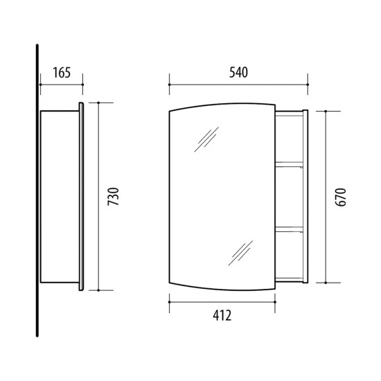 Veidrodinė spintelė Riva SV54 54 cm Sonoma Oak