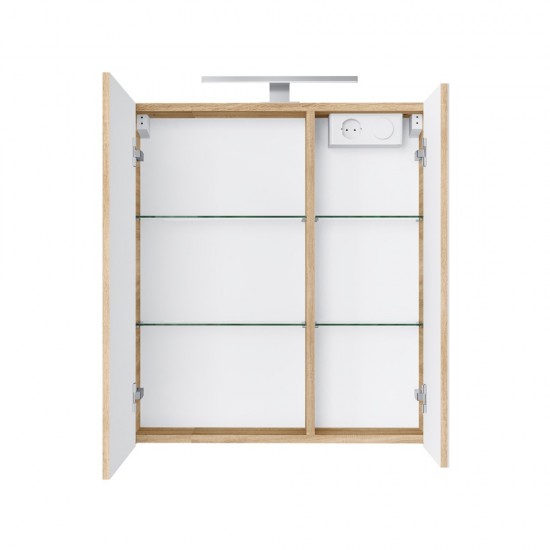 Veidrodinė spintelė Riva SV60C-2 60 cm Sonoma Oak, su apšvietimu