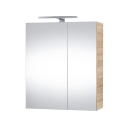 Veidrodinė spintelė Riva SV60C-2 60 cm Sonoma Oak, su apšvietimu