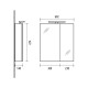 Veidrodinė spintelė Riva SV60C-2 60 cm Woodflow Ash, su apšvietimu