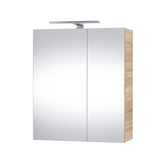 Veidrodinė spintelė Riva SV60C-2 60 cm Sonoma Oak, su apšvietimu
