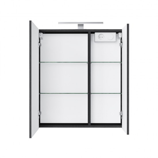Veidrodinė spintelė Riva SV60C-2 60 cm Woodflow Ash, su apšvietimu