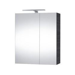 Veidrodinė spintelė Riva SV60C-2 60 cm Woodflow Ash, su apšvietimu