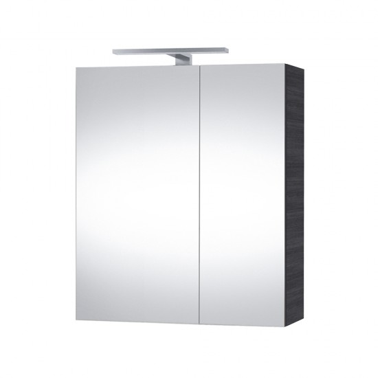 Veidrodinė spintelė Riva SV60C-2 60 cm Woodflow Ash, su apšvietimu