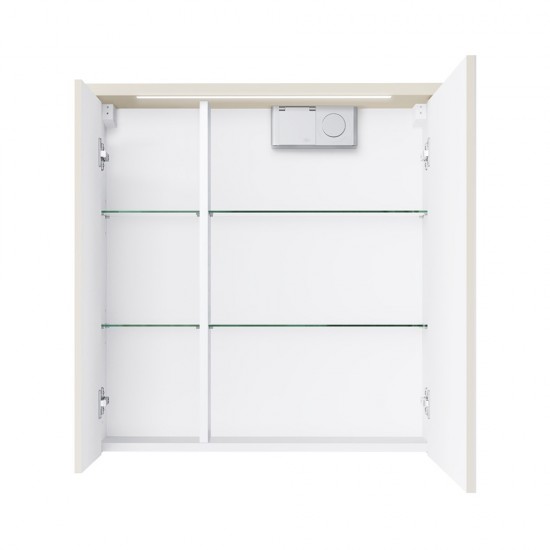 Veidrodinė spintelė Riva SV61F 60 cm Beige matinė, su apšvietimu