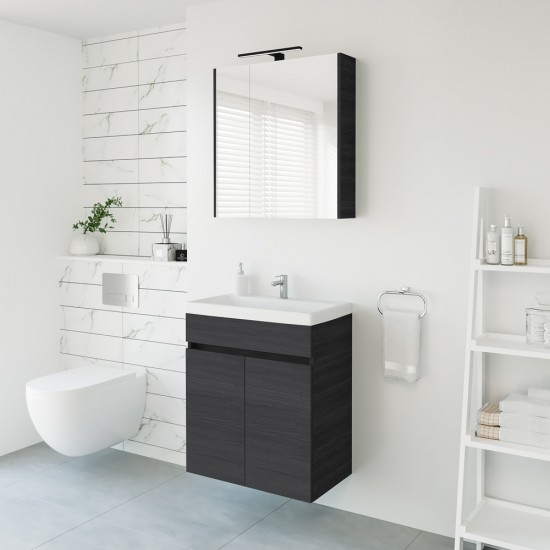 Veidrodinė spintelė Riva SV64E 64 cm Woodflow Ash, su apšvietimu