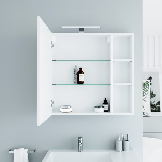 Veidrodinė spintelė Riva SV70-6 68 cm balta matinė, su apšvietimu