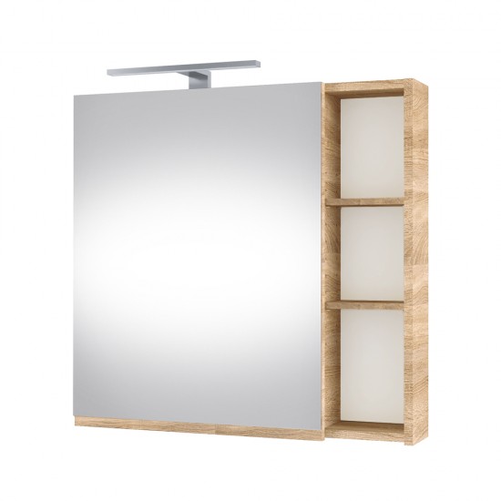 Veidrodinė spintelė Riva SV70-6 68 cm Gold Craft Oak, su apšvietimu