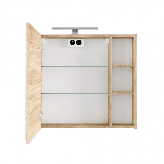 Veidrodinė spintelė Riva SV70-6 68 cm Gold Craft Oak, su apšvietimu
