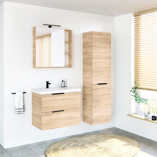 Veidrodinė spintelė Riva SV70-6 68 cm Sonoma Oak, su apšvietimu