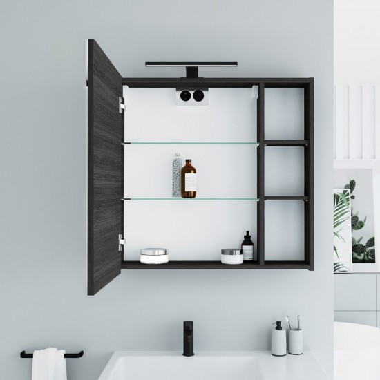 Veidrodinė spintelė Riva SV70-6 68 cm Woodflow Ash, su apšvietimu Veidrodinė spintelė Riva SV70-6 68 cm Woodflow Ash, su apšvietimu