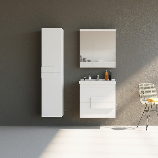 Veidrodinė spintelė Riva SV70C 68 cm balta, su apšvietimu