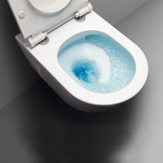 WC puodas GSI PURA Compact ( 50 x 35 cm ), pakabinamas, Swirlflush®, su Soft Close dangčiu