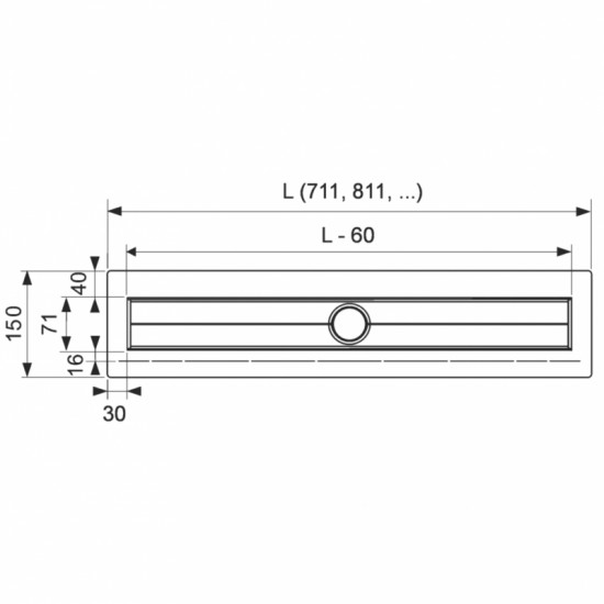 TECEdrainline dušo latakas 600700, 700 mm