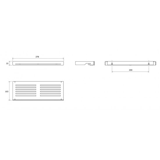 Lentynėlė voniai RAVAK Shelf Slim S juoda / juoda