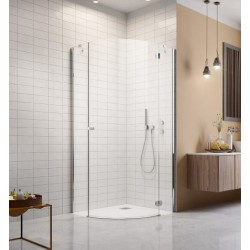 Dušo kabina Radaway Torrenta PDJ 80 x 80 cm blizgus chromas, skaidrus stiklas, dešinės pusės