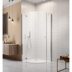 Dušo kabina Radaway Torrenta PDJ 80 x 80 cm blizgus chromas, skaidrus stiklas, kairės pusės