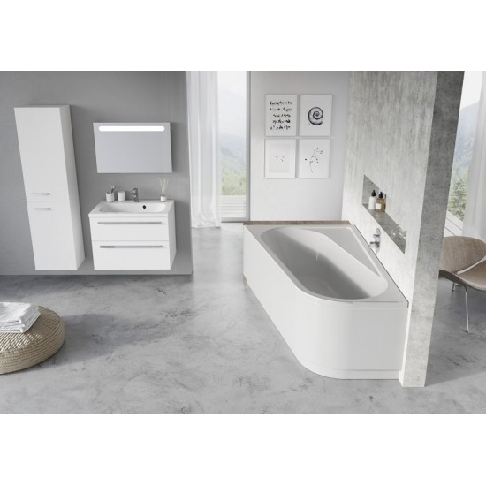 Akrilinė vonia Ravak Chrome 170 x 105 cm dešinės pusės balta