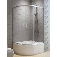 Dušo kabina New Trendy Varia PS 100 x 80 x 165 cm blizgus chromas, skaidrus stiklas, dešinės pusės