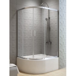Dušo kabina New Trendy Varia PS 100 x 80 x 165 cm blizgus chromas, skaidrus stiklas, dešinės pusės