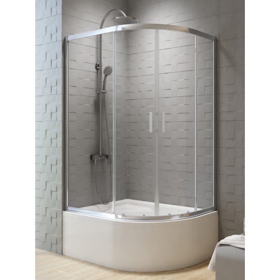 Dušo kabina New Trendy Varia PS 100 x 80 x 165 cm blizgus chromas, skaidrus stiklas, kairės pusės