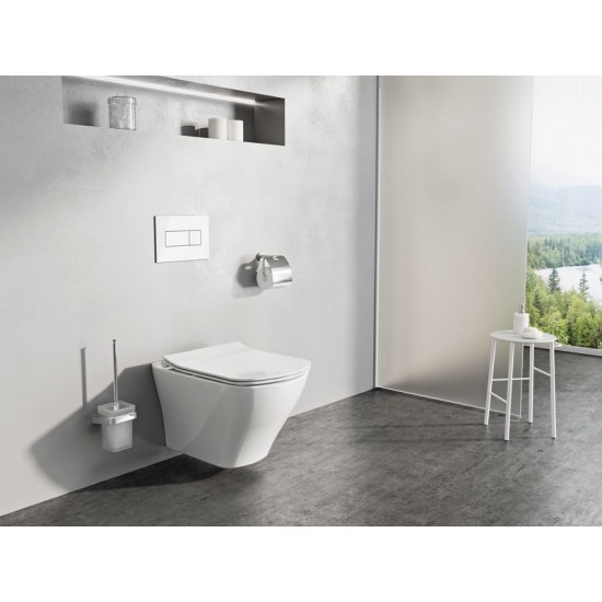WC puodas Ravak Classic RimOFF pakabinamas, su Soft Close dangčiu