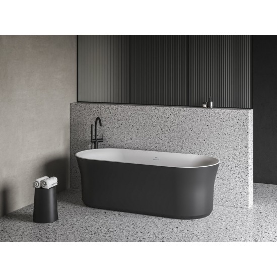 Akrilinė vonia Ravak Ypsilon 180 x 80 cm juoda / balta