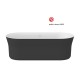 Akrilinė vonia Ravak Ypsilon 180 x 80 cm juoda / balta